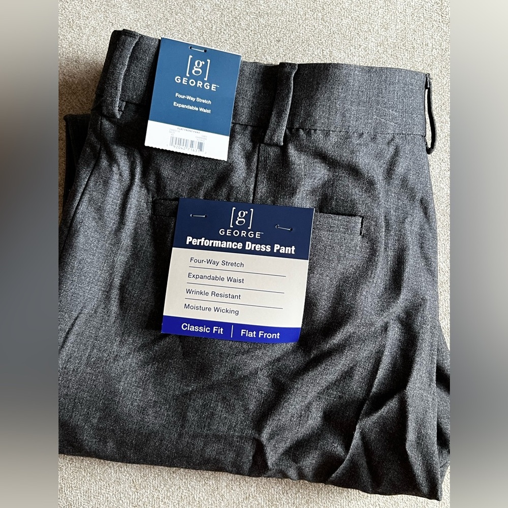 NWT George men’s grey dress pants. 36x32